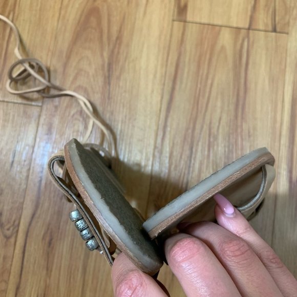 Free People Leather Bryn Marr Ankle Wrap Sandals - Picture 7 of 11